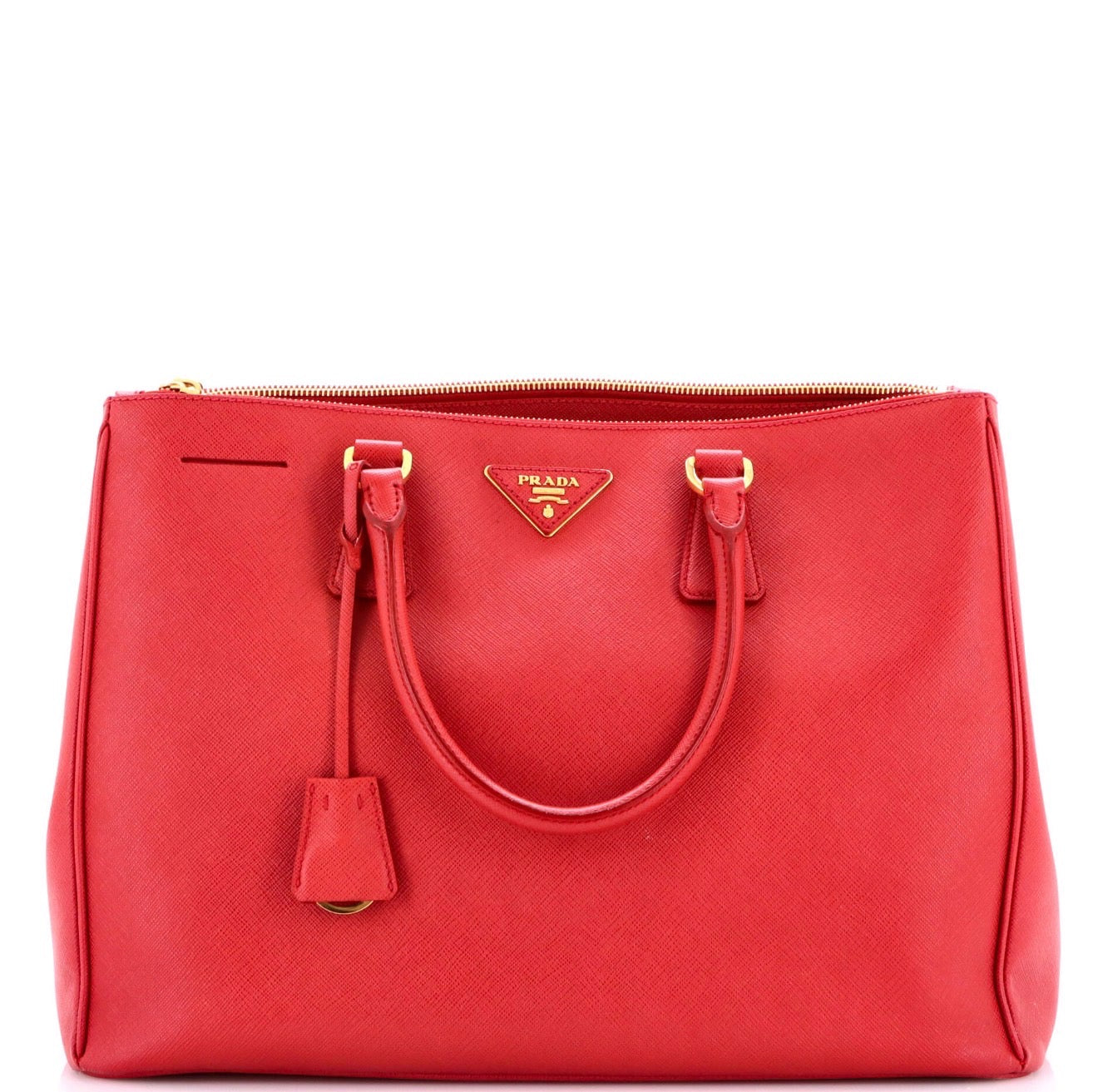 Double Zip Lux Saffiano Large leather bag