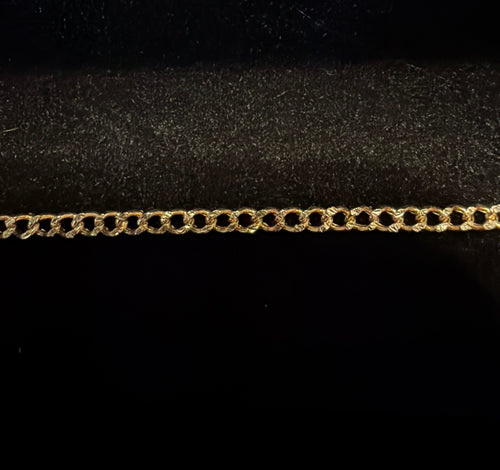 10" Gold Curb diamond cut anklet